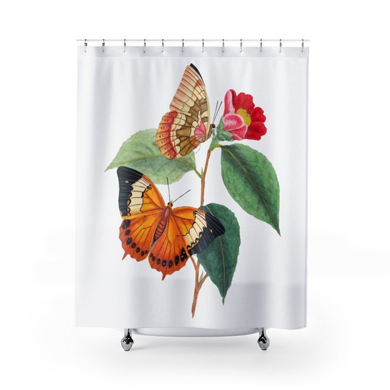 Details about   Butterfly Shower Curtain Romantic Spring Retro Print for Bathroom 