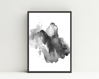 Abstract Art Print, Modern Art,  Black and White Abstract Painting, Printable Art, Digital Prints, Contemporary Wall Art