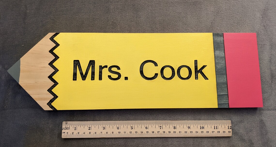 Engraved Wood Pencil Name Plate Etsy