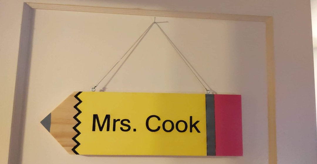 Engraved Wood Pencil Name Plate Etsy