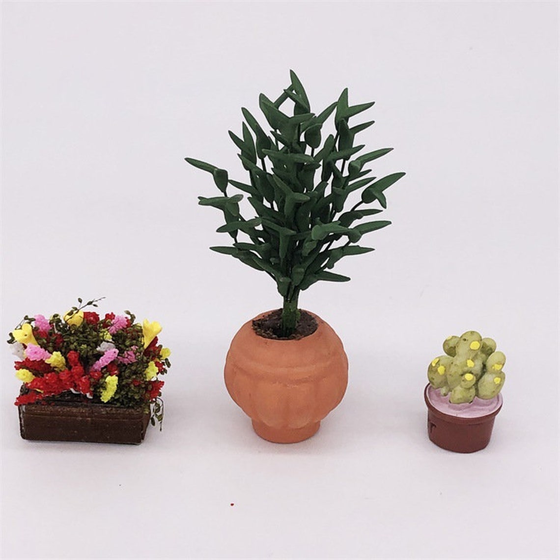 Dollhouse Miniature Plants Potted Plants Modern Doll House Etsy