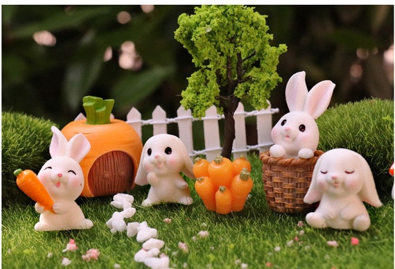Outdoor Décor Garden Sculptures & Statues 6 Pcs Miniature Fairy Garden Rabbit Set Fairy Garden Animals Rabbit for Micro Landscape Plant Pots/Bonsai/Cake Decoration Outdoor Décor Garden Sculptures & Statues 6 Pcs Miniature Fairy Garden Rabbit Set Fairy Garden Animals Rabbit for Micro Landscape Plant Pots/Bonsai/Cake Decoration