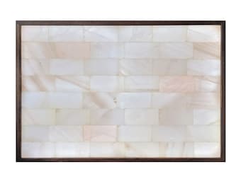 36" x 48" Rare White Himalayan Salt Brick  Wall with Full Color Spectrum LED Backlight