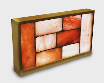 1x2 Himalayan Salt Brick Wall Panel, Remote LED Backlight, Made in USA