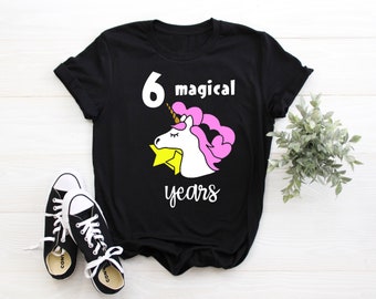 Kid's/ Baby "(Insert Age) Magical Years" Unicorn Birthday T-Shirt/ Romper