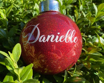 Personalised 80mm Glitter Christmas Bauble