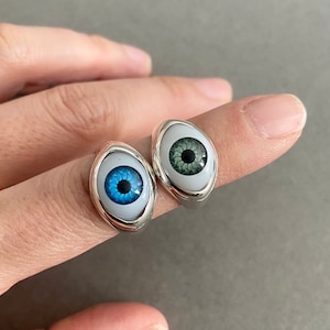 Evil Eye Blue & White Sapphire Ring | Shane Co.