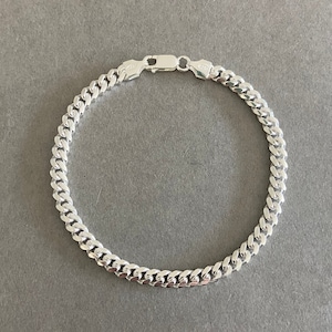 Sterling Silver Thick Miami Curb Chain Bracelet - Sterling Silver