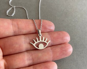 Silver Eye Necklace - Sterling Silver
