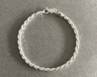 ヴィンテージ！Silver Rope Wavy Cuff ブレスレット Oxidized Sterling Silver Rope Cuff Bracelet Simple Silver