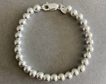 Men's Sterling Silver Ball Chain Bracelet 8 Inch Chain - Etsy