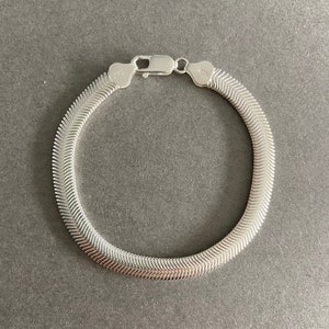Pulsera de cadena de espiga redonda de 6 mm en plata de ley - Plata de ley