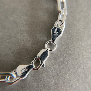Sterling Silver Chain Link Paper Clip Chain Bracelet - Etsy