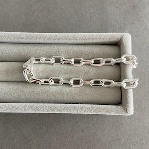 Sterling Silver Chain Link Paper Clip Chain Bracelet - Sterling Silver