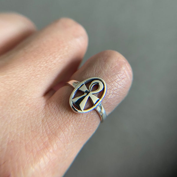 Sterling Silver Ankh Rings - Sterling Silver