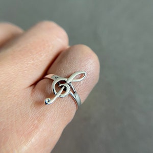 Sterling Silver G-Clef Music Note Rings Type A - Sterling Silver