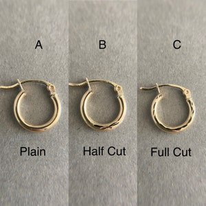 10K Solid Yellow Gold Circle Hoop Earrings - 10k Solid Gold