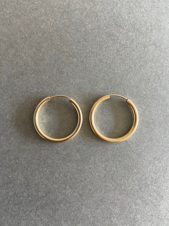 Hoop Earrings - Zirconia - 10mm - Gold Plated and Rhodium Silver
