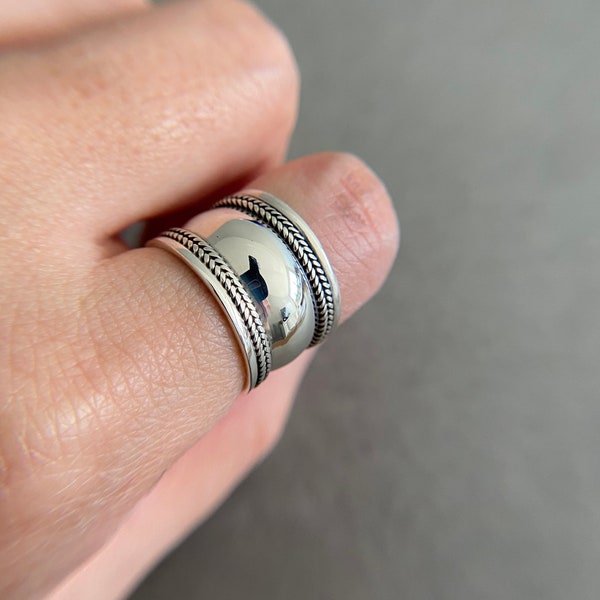 Geometric Textured Band Ring - 925 Sterling Silver – Stööki