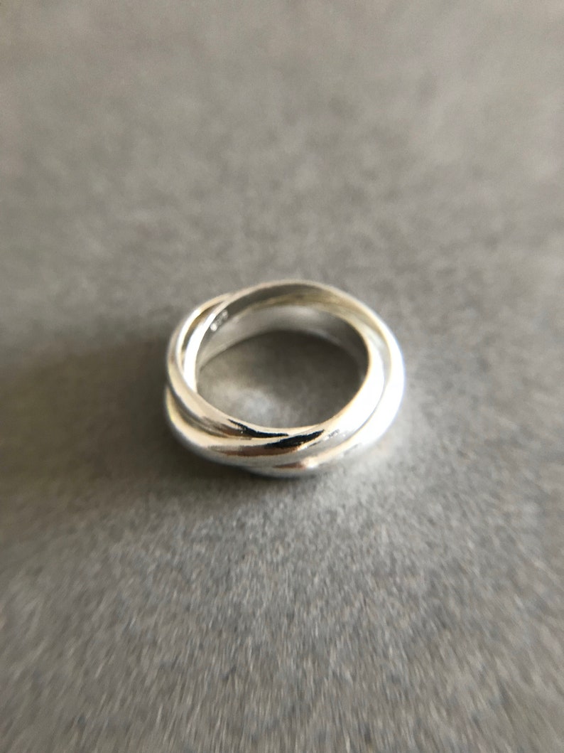 Sterling Silver Triple Interlocked Ring Multi Band Rings - Etsy