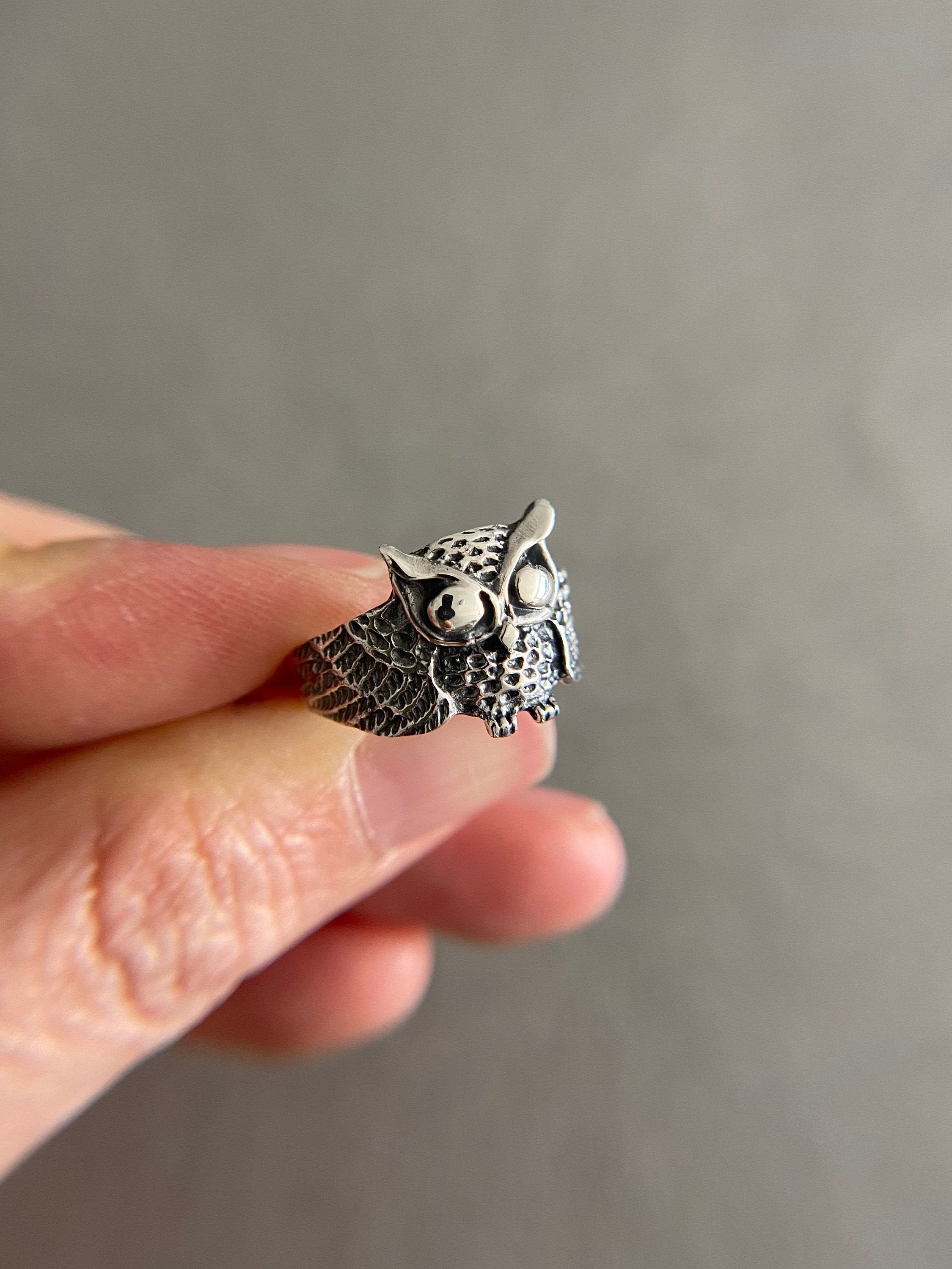 Vintage Silver OWL RING 925×ONYX s-l400.jpg