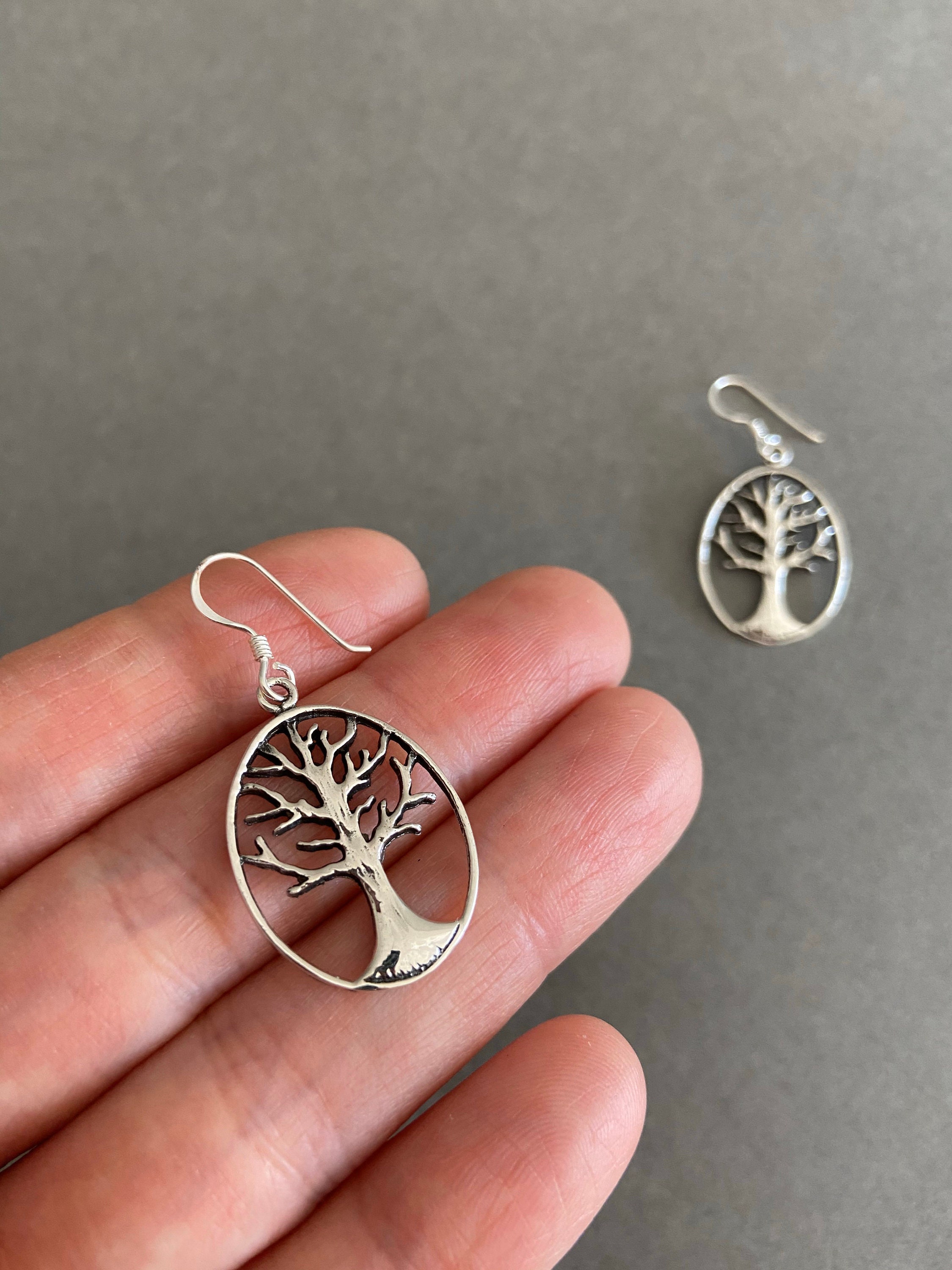 Orecchini in argento pendenti con Albero della Vita
