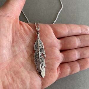 Silver Feather Necklace - Sterling Silver