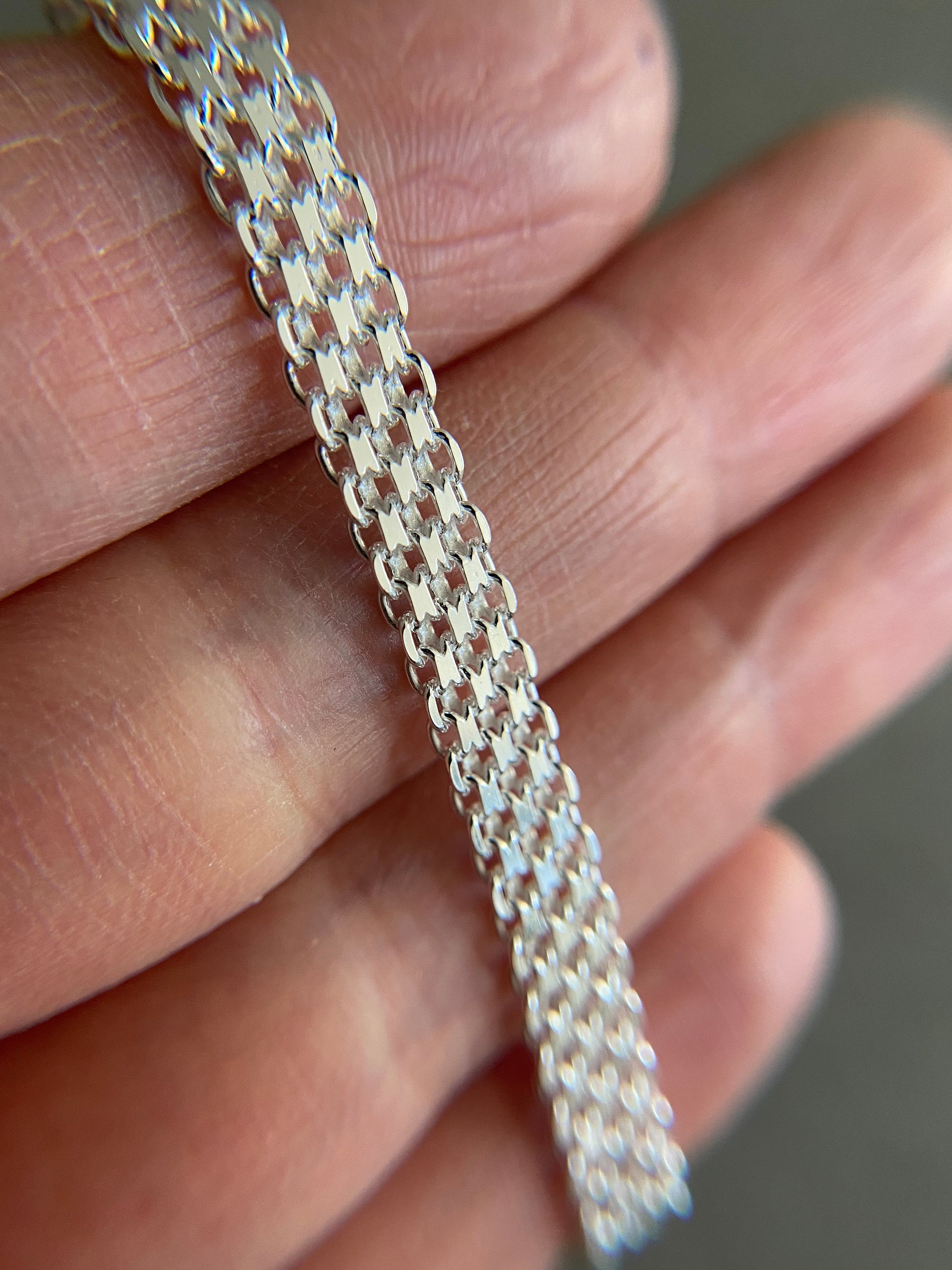 Sterling Silver Bisk Chain Bracelet - Sterling Silver - Etsy