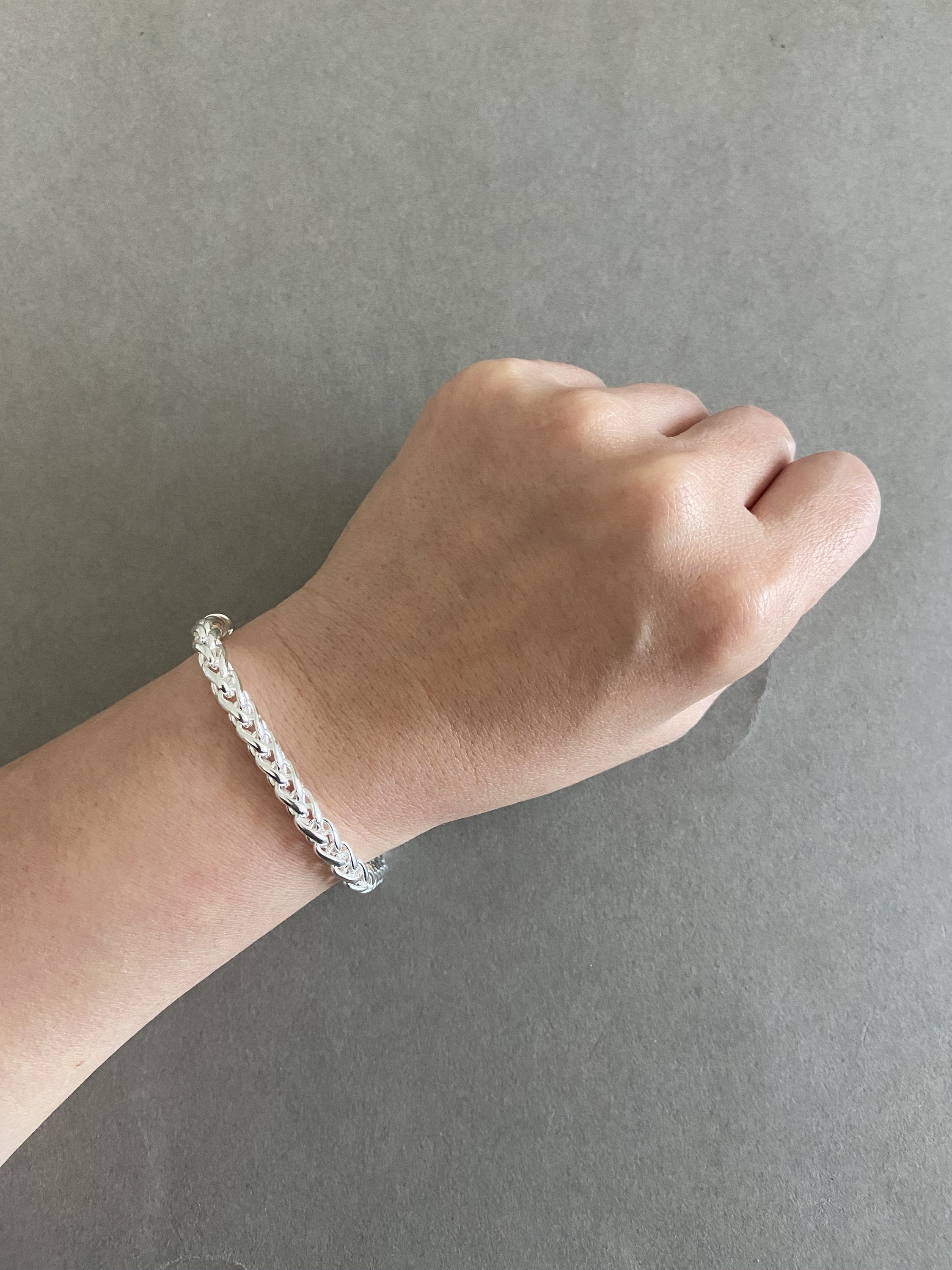 Sterling Silver Thick Wheat Chain Bracelet - Sterling Silver Sterling Silver Thick Wheat Chain Bracelet - Sterling Silver