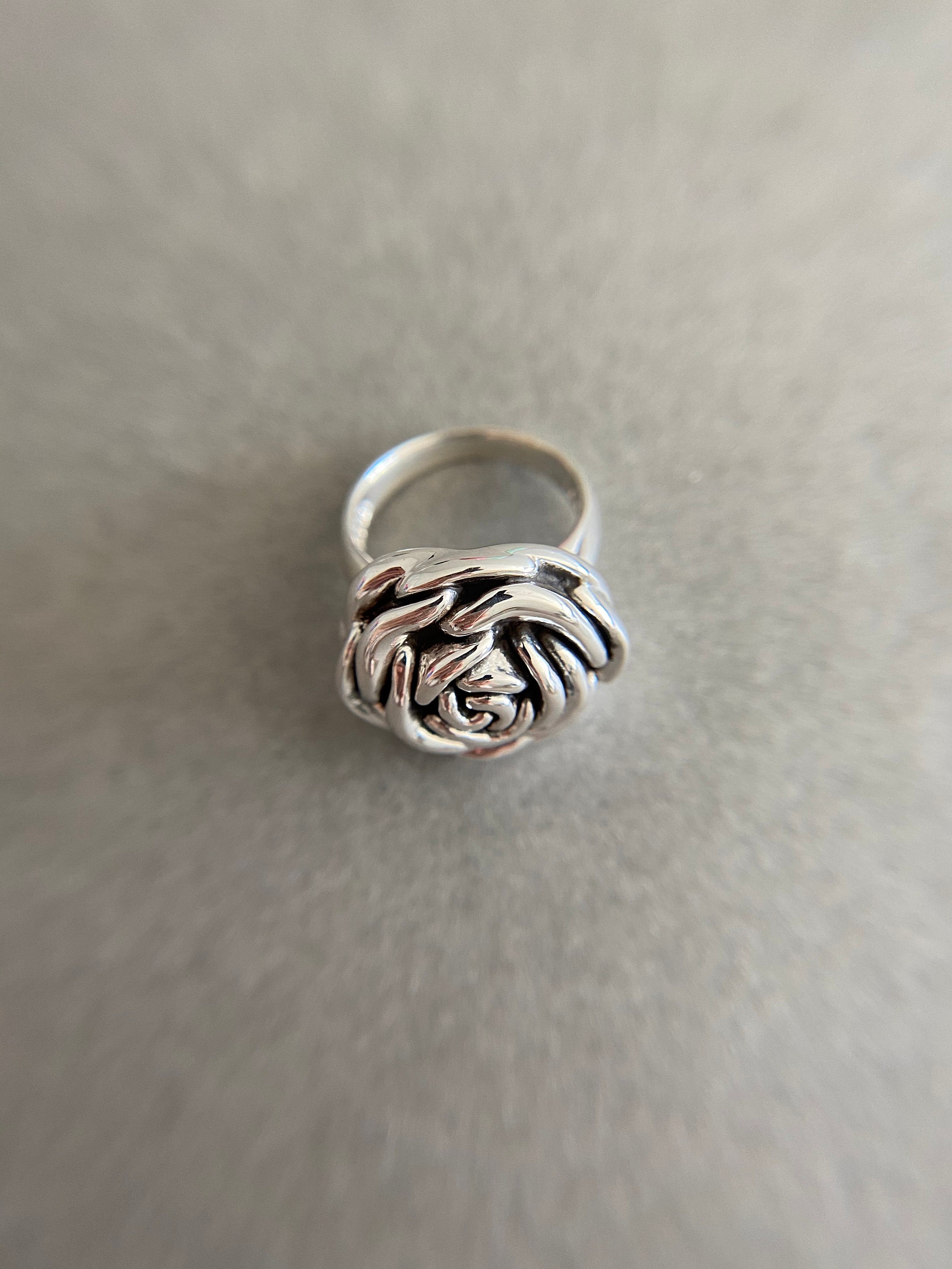 Metal Ring With Roses Sterling Silver Rose Rings Type A Sterling Silver | Etsy