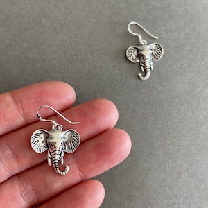 Sterling Silver Elephant Dangle Earrings - Sterling Silver