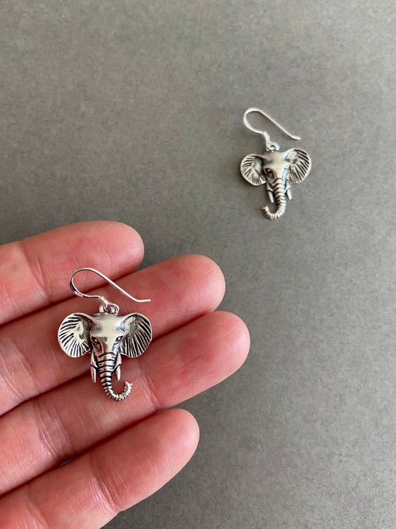 Sterling silver elephant dangle earrings best sale