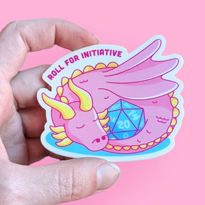 Roll For Initiative Tabletop RPG Die Cut Vinyl Sticker image 1