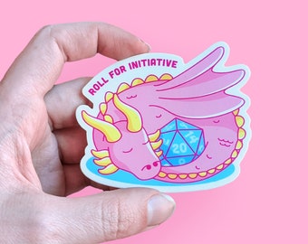 Roll For Initiative Tabletop RPG Die Cut Vinyl Sticker