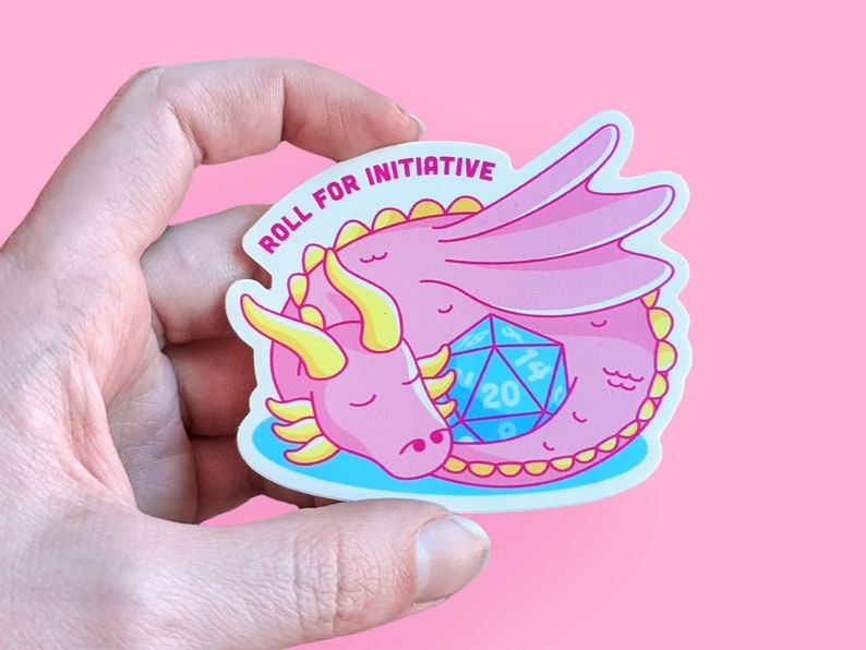 Roll For Initiative Tabletop RPG Die Cut Vinyl Sticker image 1