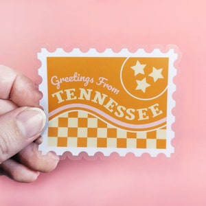 Tennessee Checkerboard Stamp Clear Die Cut Vinyl Sticker zdjęcie 1