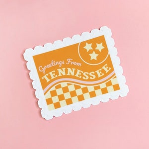 Tennessee Checkerboard Stamp Clear Die Cut Vinyl Sticker zdjęcie 2