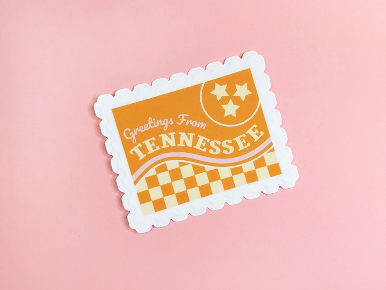 Tennessee Checkerboard Stamp Clear Die Cut Vinyl Sticker zdjęcie 2