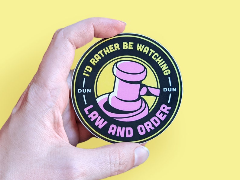 I'd Rather Be Watching Law and Order Die Cut Vinyl Sticker image 1