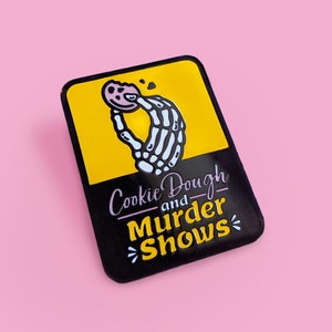 Cookie Dough and Murder Shows Funny Relatable True Crime Enamel Pin image 2