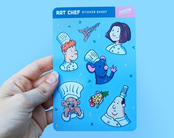 Rat Chef Cute Character Illustration Sticker Sheet