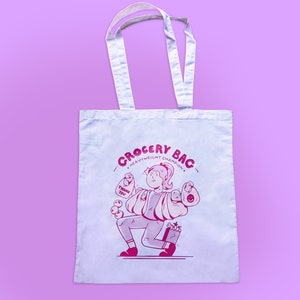 Grocery Bag Heavyweight Champion Funny White Cotton Tote Bag image 3