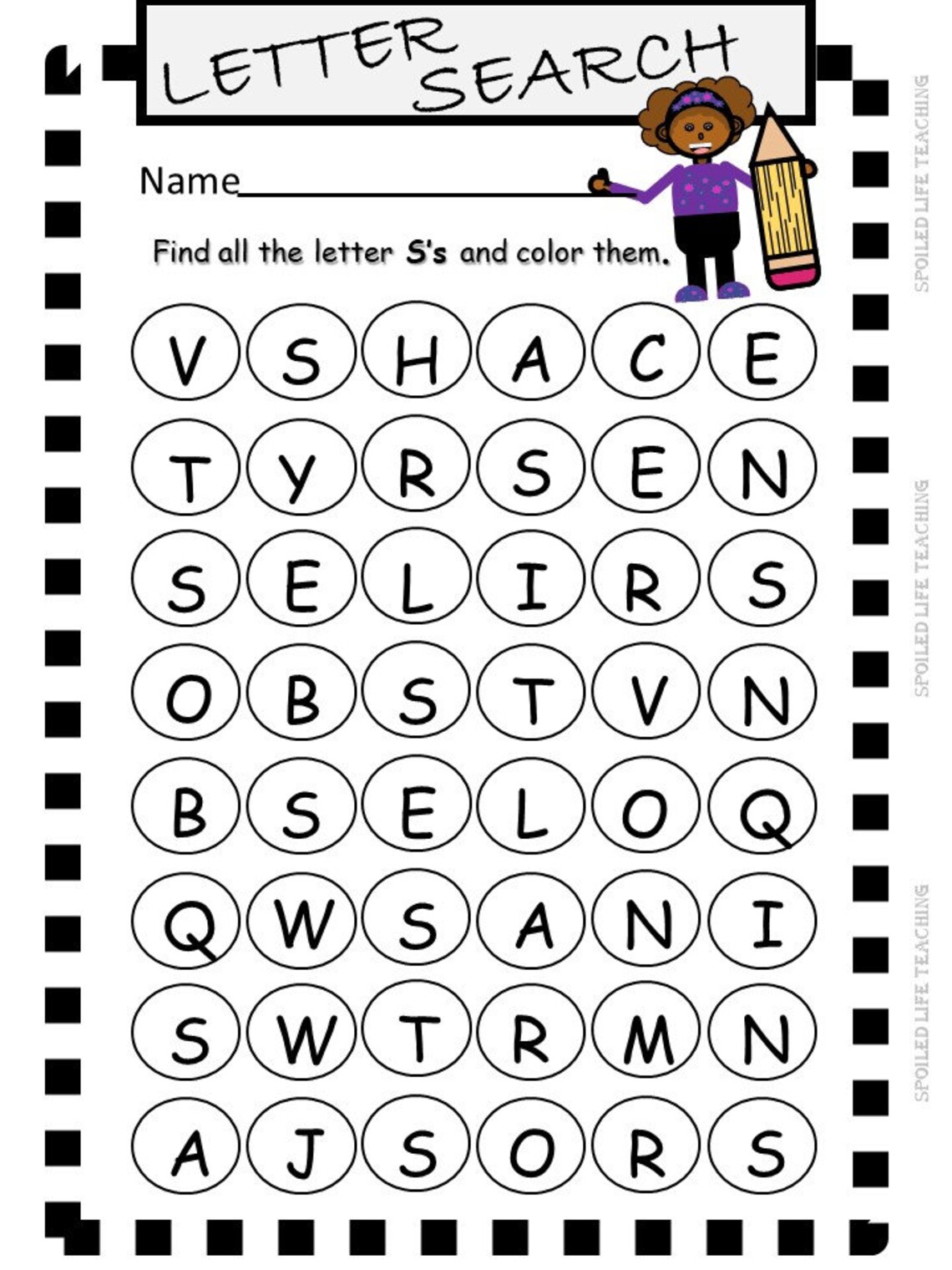Alphabet Letter Search Printable 78pgs Matching Letters: | Etsy