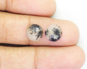 4243-45 Natural DENDRITIC AGATE CABOCHON Fossilised Agate Pear Cabochon For Wire Wrapping 19x32x6mm 28 Cts