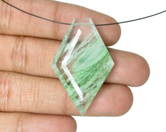 Natural Garden Quartz Gemstone, Fancy Shape Faceted Cut, Green Clear Loose Beads Stone