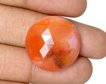 Regalo para mamá: Piedras preciosas de cornalina natural, forma redonda, piedra preciosa tallada facetada, gemas sueltas para colgante.