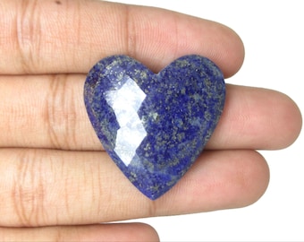 Natural Royal Blue Lapis Lazuli Gemstones, Heart Shape Cabochon Faceted Cut Gems, Loose Gemstone, Pendant Gemstone, Excellent! Quality Gems.