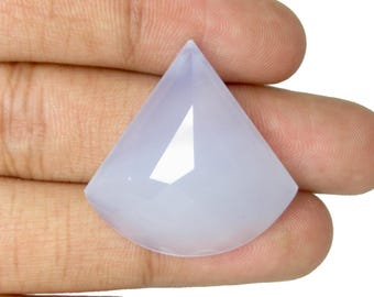 Regalo para mamá: Piedra preciosa de calcedonia natural, color azul, talla facetada, colgante suelto.