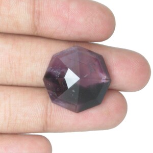 Natural Amethyst Gemstones, Hexagon Shape Cabochon Faceted Cut Gemstone, Purple Colour Gems, Loose Gemstone, Pendant AAA Quality Gems.