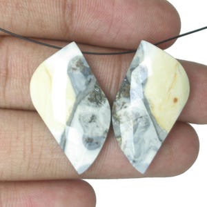 Yellow & Gray Color Gems, Natural Maligano Jasper Gemstones, Fancy Shape Cabochon Gemstones, Faceted Cut Gems, Loose Beads Gemstones.